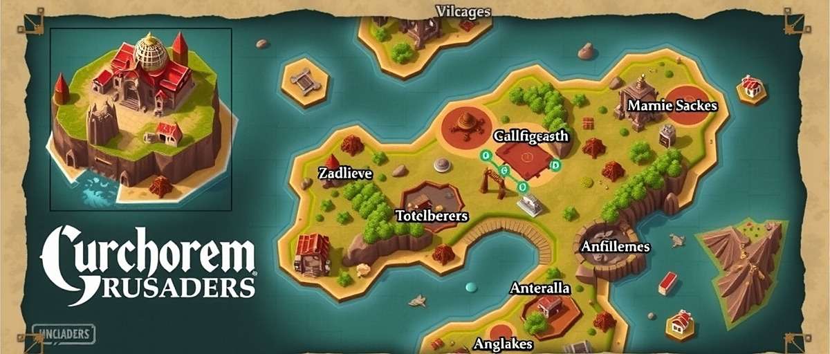 Map of Curchorem and surrounding areas in the game showing mines, villages, and landmarks